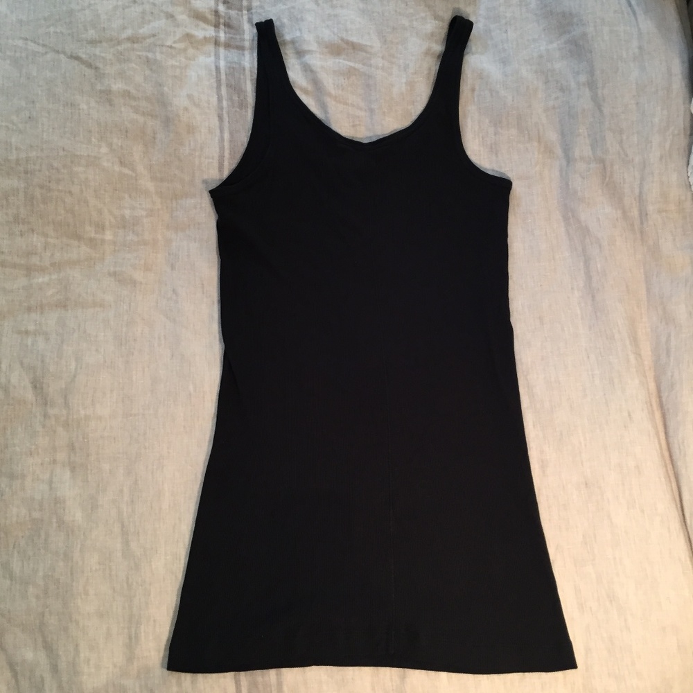 Vince for Bergdorf Goodman black ribbed tank, L